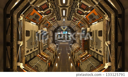 Scenery inside the spacecraft 133125791