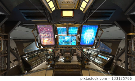 Scenery inside the spacecraft 133125796