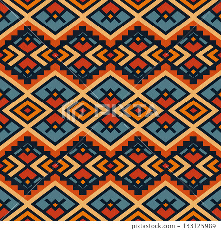 seamless tribal ethnic pattern. geometric vector pattern seamless tribal ethnic pattern. geometric vector pattern 133125989