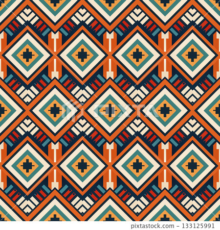 seamless tribal ethnic pattern. geometric vector pattern seamless tribal ethnic pattern. geometric vector pattern 133125991