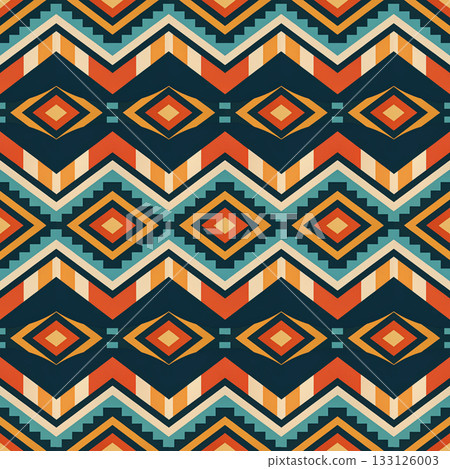 seamless tribal ethnic pattern. geometric vector pattern 133126003