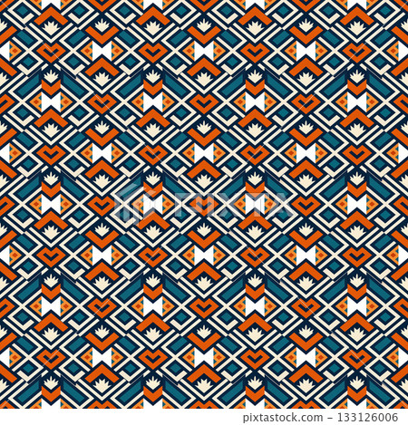 seamless tribal ethnic pattern. geometric vector pattern seamless tribal ethnic pattern. geometric vector pattern 133126006