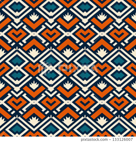 seamless tribal ethnic pattern. geometric vector pattern 133126007