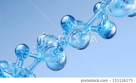 3D image of blue molecular structure | Pharmaceutical and cosmetic ingredient technology concept 3D image of blue molecular structure | Pharmaceutical and cosmetic ingredient technology concept 133126175