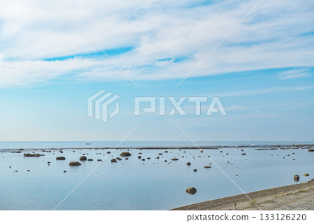 Oga Peninsula, Japan's 100 Best Beaches, Unosaki Coast, Azukiwa Rocks and Blue Sky, Akita Prefecture 133126220