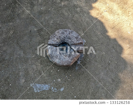 Heritage flour grinding mill in Buddhist kitchen Taxila Pakistan 133126258