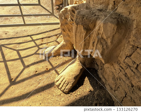 Heritage Seated Buddha remains in arched niche showing spiritual symbolism Mohra Muradu Taxila Pakistan Heritage Seated Buddha remains in arched niche showing spiritual symbolism Mohra Muradu Taxila Pakistan 133126270