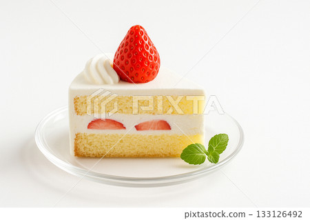 Shortcake on a white plate Shortcake on a white plate 133126492