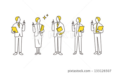 問題解決的商業團隊全身插畫集 133126507