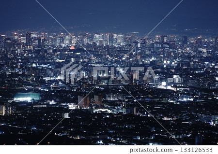 Night view of Osaka city from Mount Ikoma Night view of Osaka city from Mount Ikoma 133126533