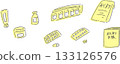 Illustrations of various medicines (monochrome) 133126576