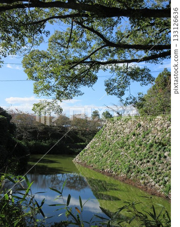 Yamatokoriyama Castle - Inner moat on a clear day 133126636