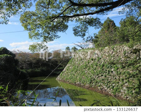 Yamatokoriyama Castle - Inner moat on a clear day 133126637
