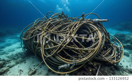 group of divers underwater on a coral reef 133126952