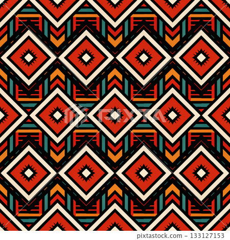 seamless tribal ethnic pattern. geometric vector pattern 133127153