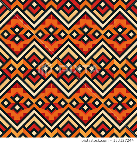 seamless tribal ethnic pattern. geometric vector pattern seamless tribal ethnic pattern. geometric vector pattern 133127244