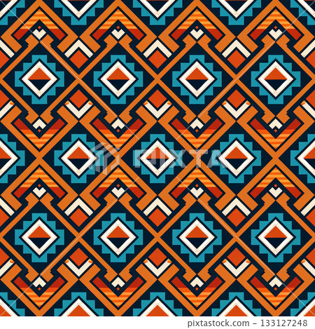 seamless tribal ethnic pattern. geometric vector pattern seamless tribal ethnic pattern. geometric vector pattern 133127248