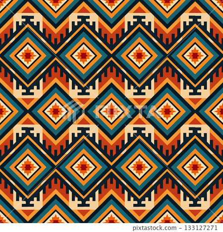 seamless tribal ethnic pattern. geometric vector pattern seamless tribal ethnic pattern. geometric vector pattern 133127271