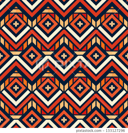 seamless tribal ethnic pattern. geometric vector pattern seamless tribal ethnic pattern. geometric vector pattern 133127296
