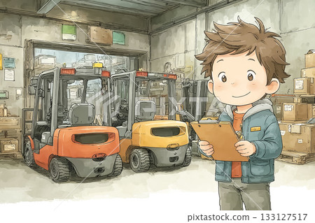 男性工作人員裝卸貨物 133127517