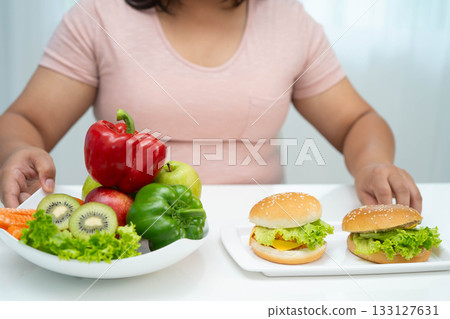 Junk food no good health eating for diet. Junk food no good health eating for diet. 133127631