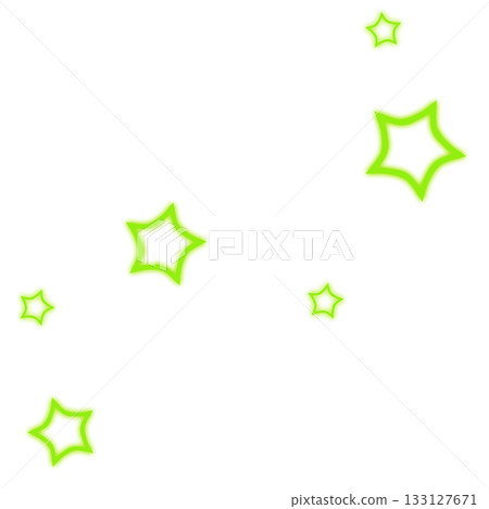 一幅簡單可愛的黃綠色閃亮星星插圖 133127671