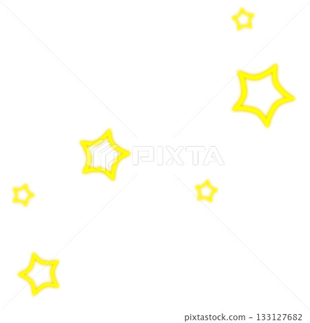 A simple and cute yellow sparkling star illustration 133127682