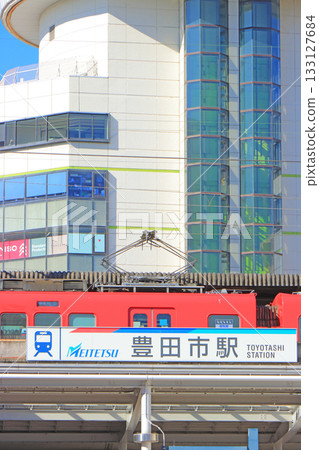 愛知縣豐田市名鐵豐田市站停靠的電車風景 133127684