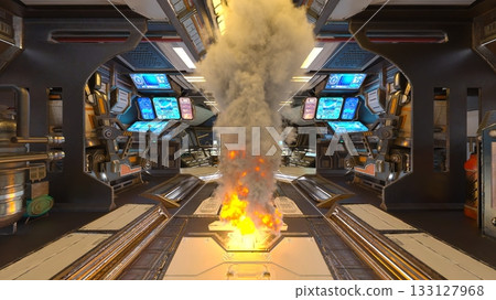 Scenery inside the spacecraft 133127968