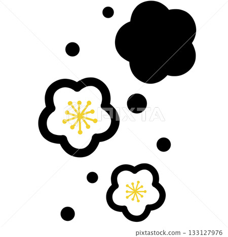 一朵黑色花朵的簡單插圖 一朵黑色花朵的簡單插圖 133127976