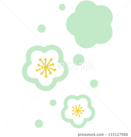 A simple illustration of a light green flower 133127988