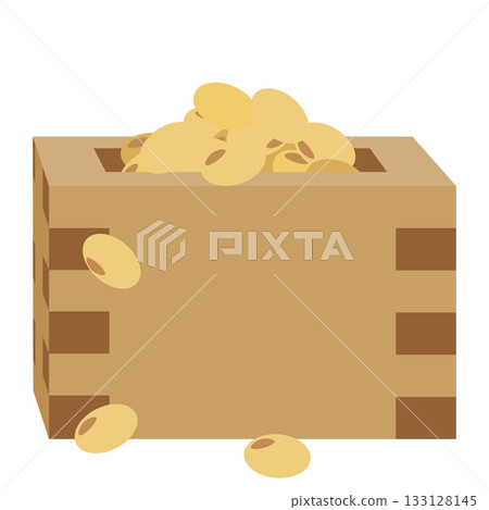 Illustration of many Setsubun beans in a box Illustration of many Setsubun beans in a box 133128145