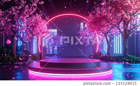 Cherry Blossom Glow Neon Garden Stage 133129015