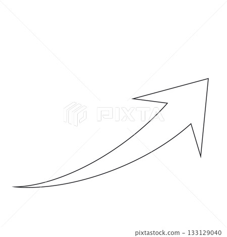 平滑的右箭頭線畫 平滑的右箭頭線畫 133129040