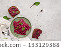 Recipe testing beetroot plates  133129388