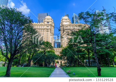 這是中國一座主要城市－廣州的美麗城市景觀。 133129528