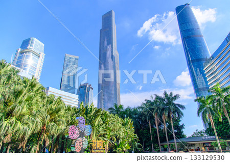 A beautiful cityscape of Guangzhou, a major city in China 133129530