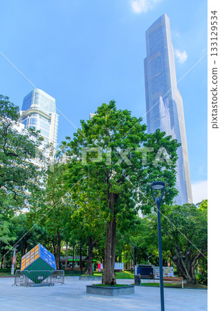 這是中國一座主要城市－廣州的美麗城市景觀。 133129534
