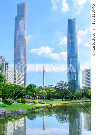 A beautiful cityscape of Guangzhou, a major city in China A beautiful cityscape of Guangzhou, a major city in China 133129540