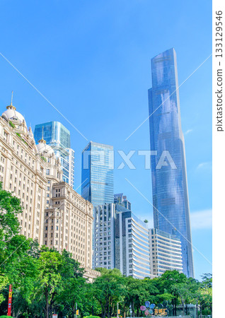 這是中國一座主要城市－廣州的美麗城市景觀。 133129546