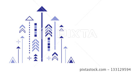 Background of arrows. Dynamic uptrend. Abstract geometry background. Vector illustration . 133129594