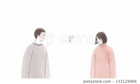 一對情侶互相凝視的插圖 133129966