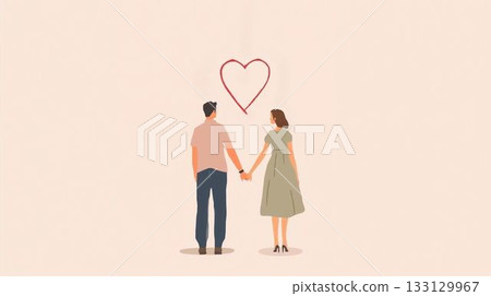 一對情侶互相凝視的插圖 133129967