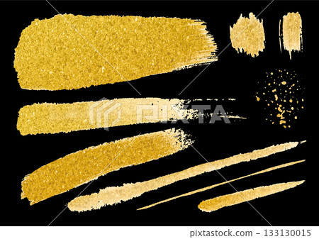 一組形狀各異的金色閃光顏料材料 133130015