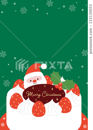 Santa Claus Christmas cake and snowflake background illustration 133130053