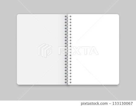Realistic blank empty notebooks mockup icon in flat style. Paper notebook vector illustration on isolated background. Booklet sign business concept. 133130067
