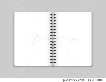 Realistic blank empty notebooks mockup icon in flat style. Paper notebook vector illustration on isolated background. Booklet sign business concept. 133130080