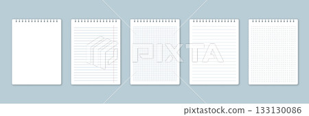 Realistic blank empty lined notebooks mockup icon in flat style. Paper line notebook vector illustration on isolated background. Booklet sign business concept. Realistic blank empty lined notebooks mockup icon in flat style. Paper line notebook vector illustration on isolated background. Booklet sign business concept. 133130086