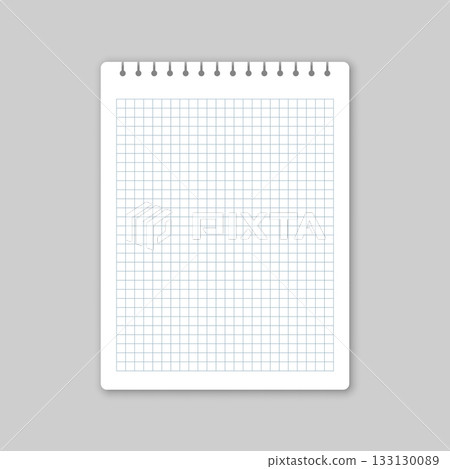 Set of blank sheets notebooks mockup icon in flat style. Paper square grid notebook vector illustration on isolated background. Booklet sign business concept. 133130089