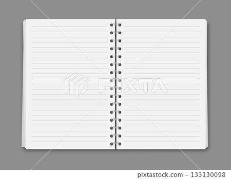 Realistic blank empty lined notebooks mockup icon in flat style. Paper line notebook vector illustration on isolated background. Booklet sign business concept. 133130098